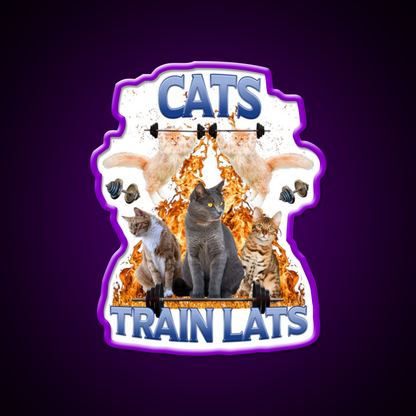 Cats Train Lats Gym Fitness Led Neon Sign Rgb Color - LED neon sign view 9