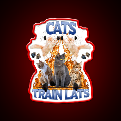 Cats Train Lats Gym Fitness Led Neon Sign Rgb Color - LED neon sign view 10
