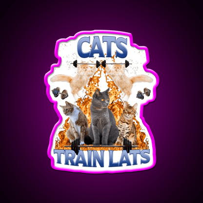 Cats Train Lats Gym Fitness Led Neon Sign Rgb Color - Shineneon