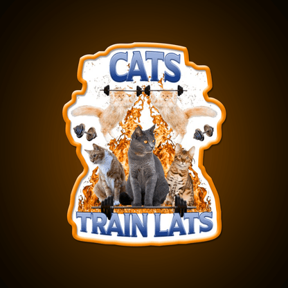Cats Train Lats Gym Fitness Led Neon Sign Rgb Color - Shineneon