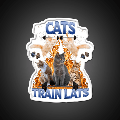 Cats Train Lats Gym Fitness Led Neon Sign Rgb Color - Shineneon