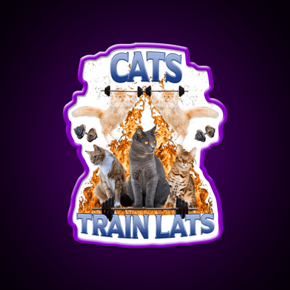 Cats Train Lats Gym Fitness Led Neon Sign Rgb Color - Shineneon