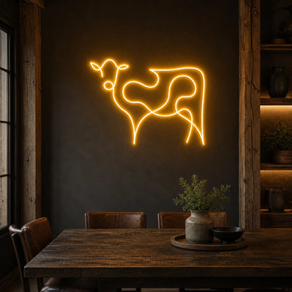 Cattle Cow Head Vintage LED Neon Sign real lifestyle scene