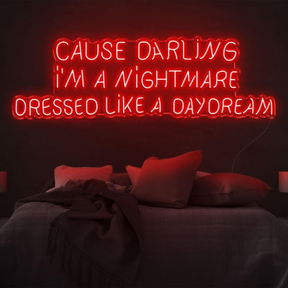 Cause Darling Nightmare Daydream Led Neon Sign Bedroom Wall Art | Shineneon
