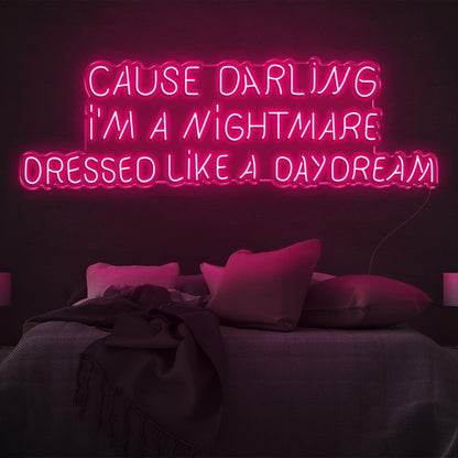 Cause Darling Nightmare Daydream Led Neon Sign Bedroom Wall Art | Shineneon