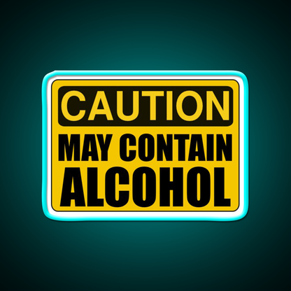 Caution May Contain Alcohol Beer Bar Decor Led Neon Sign Rgb Color - Size and dimension reference
