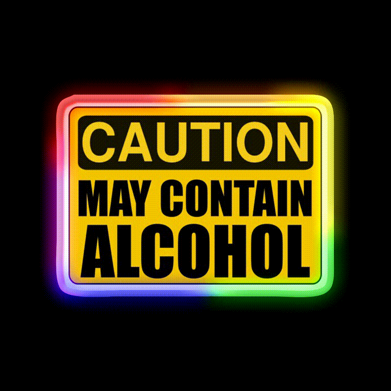 Caution May Contain Alcohol Beer Bar Decor Led Neon Sign Rgb Color - LED neon sign close-up detail
