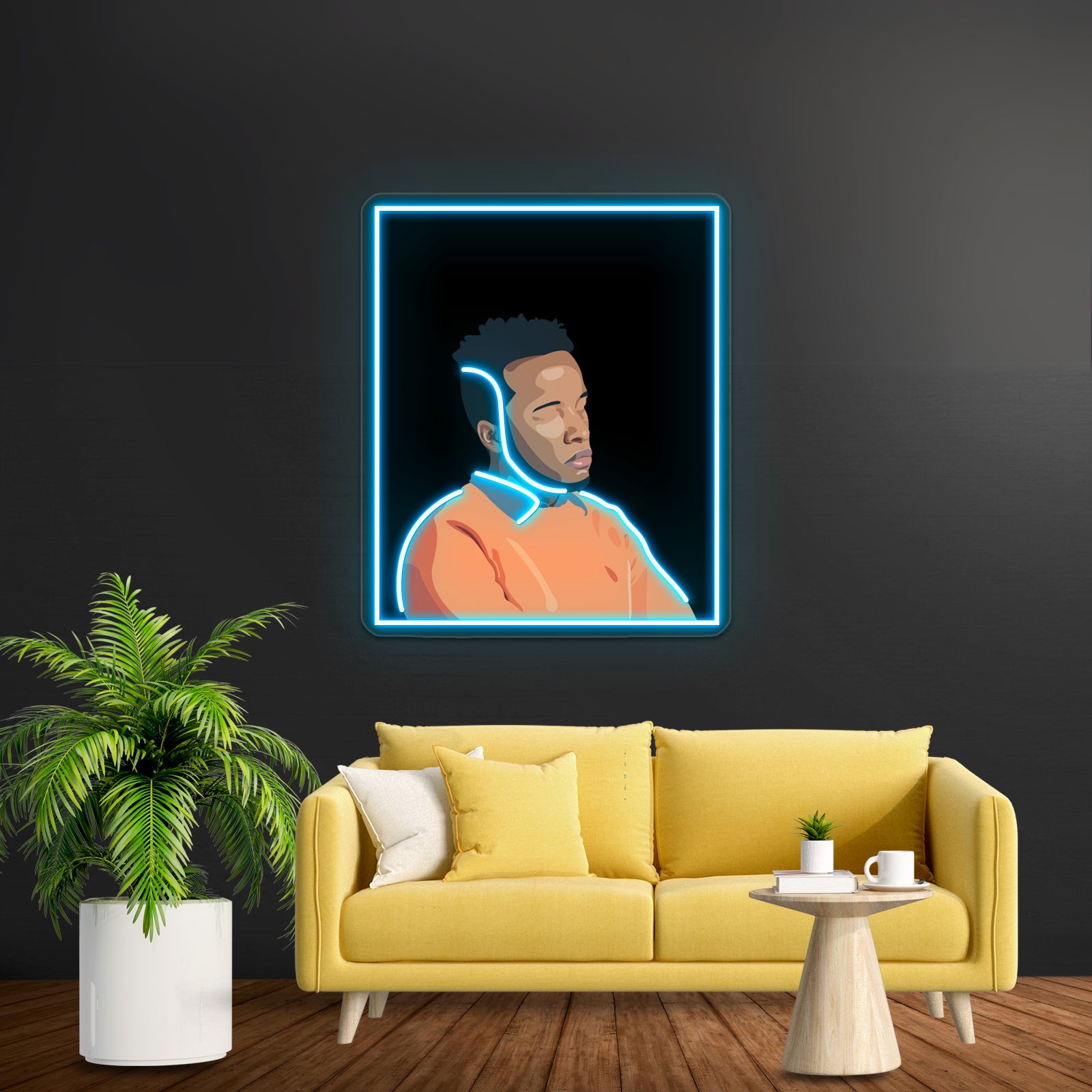 Cautious Clay Black Background Wall Artwork Neon Signs | Shineneon