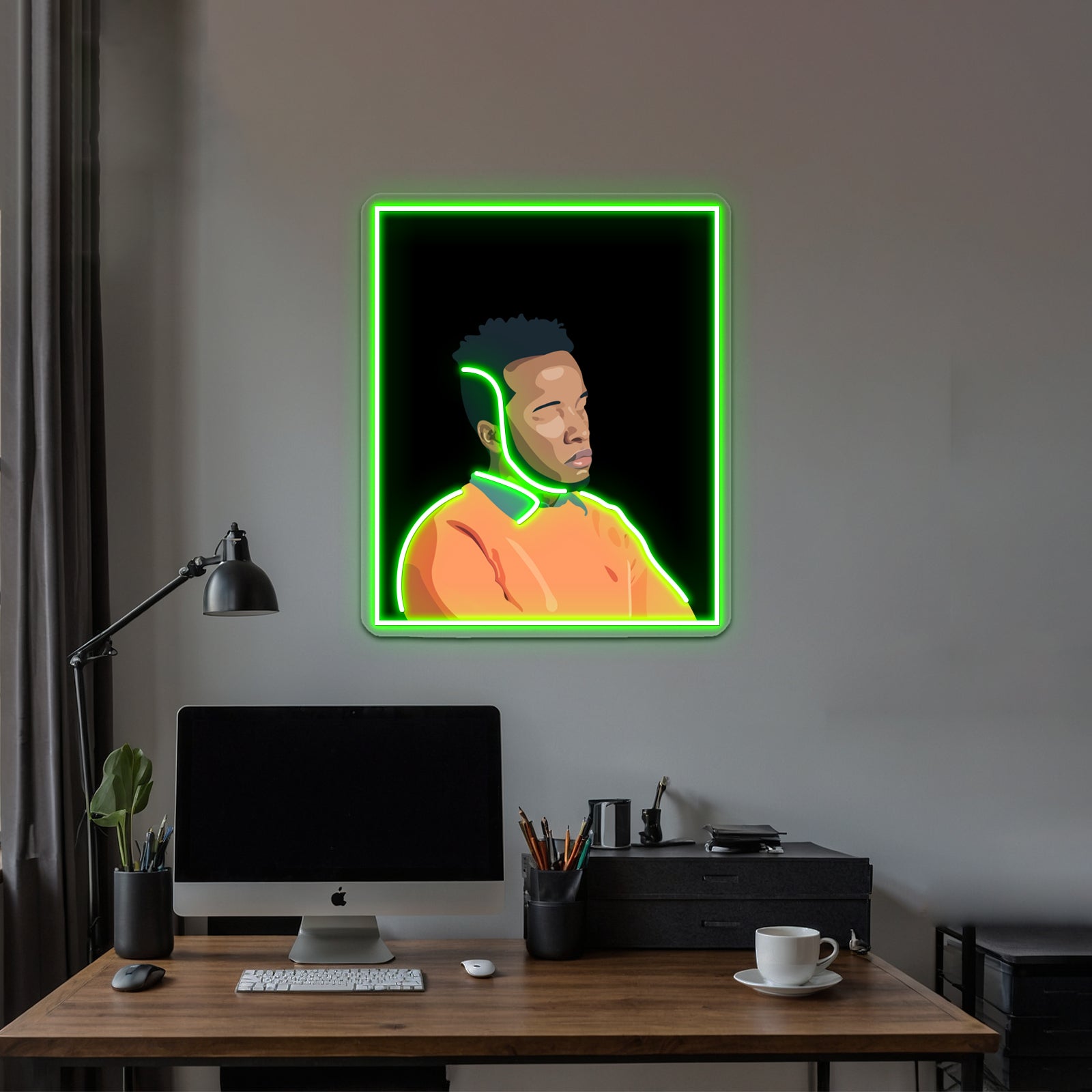 Cautious Clay Black Background Wall Artwork Neon Signs | Shineneon