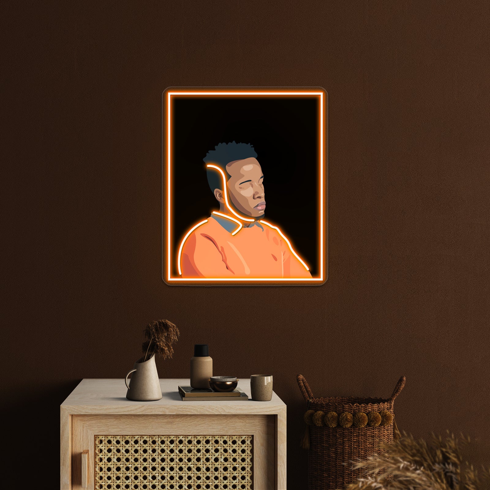 Cautious Clay Black Background Wall Artwork Neon Signs | Shineneon