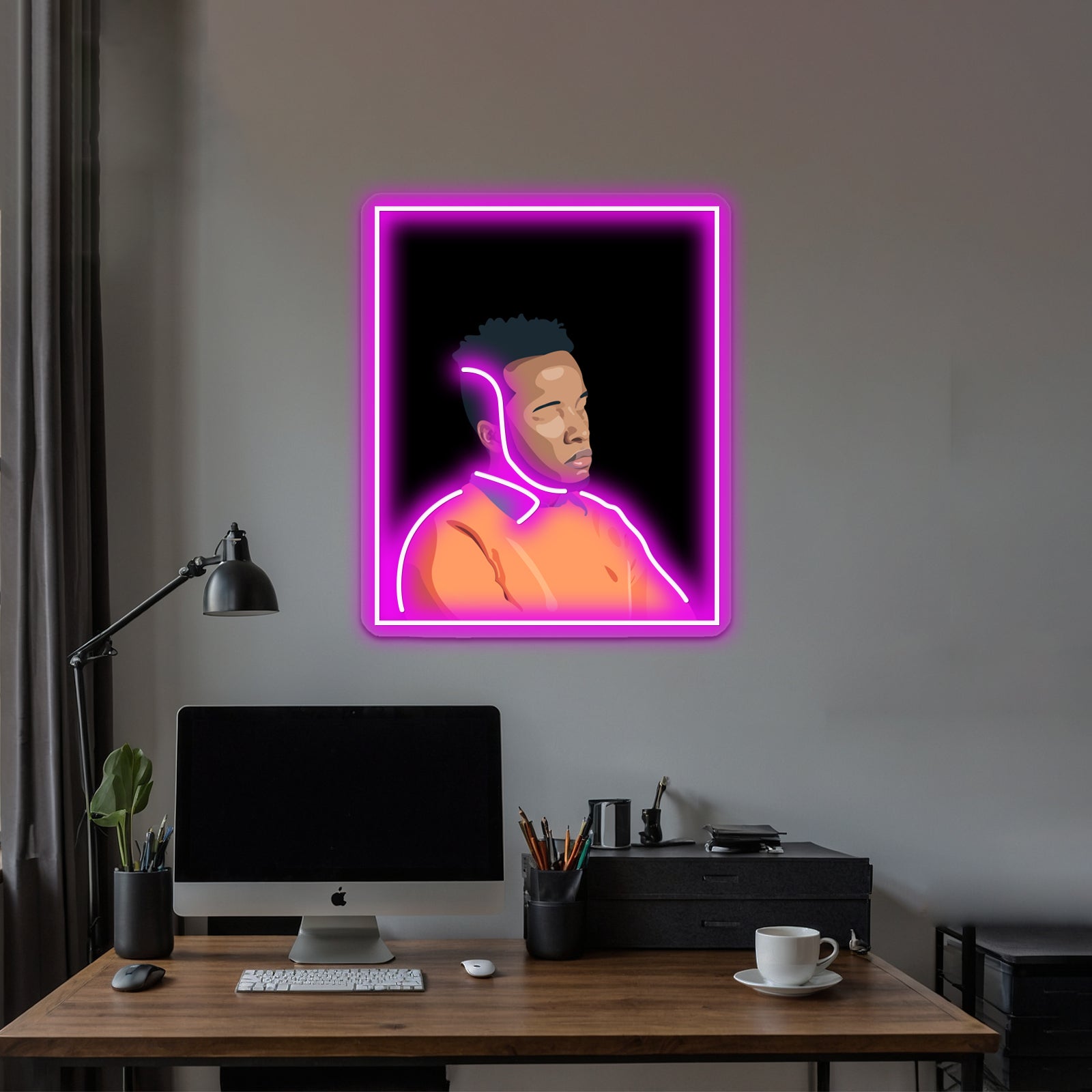 Cautious Clay Black Background Wall Artwork Neon Signs | Shineneon