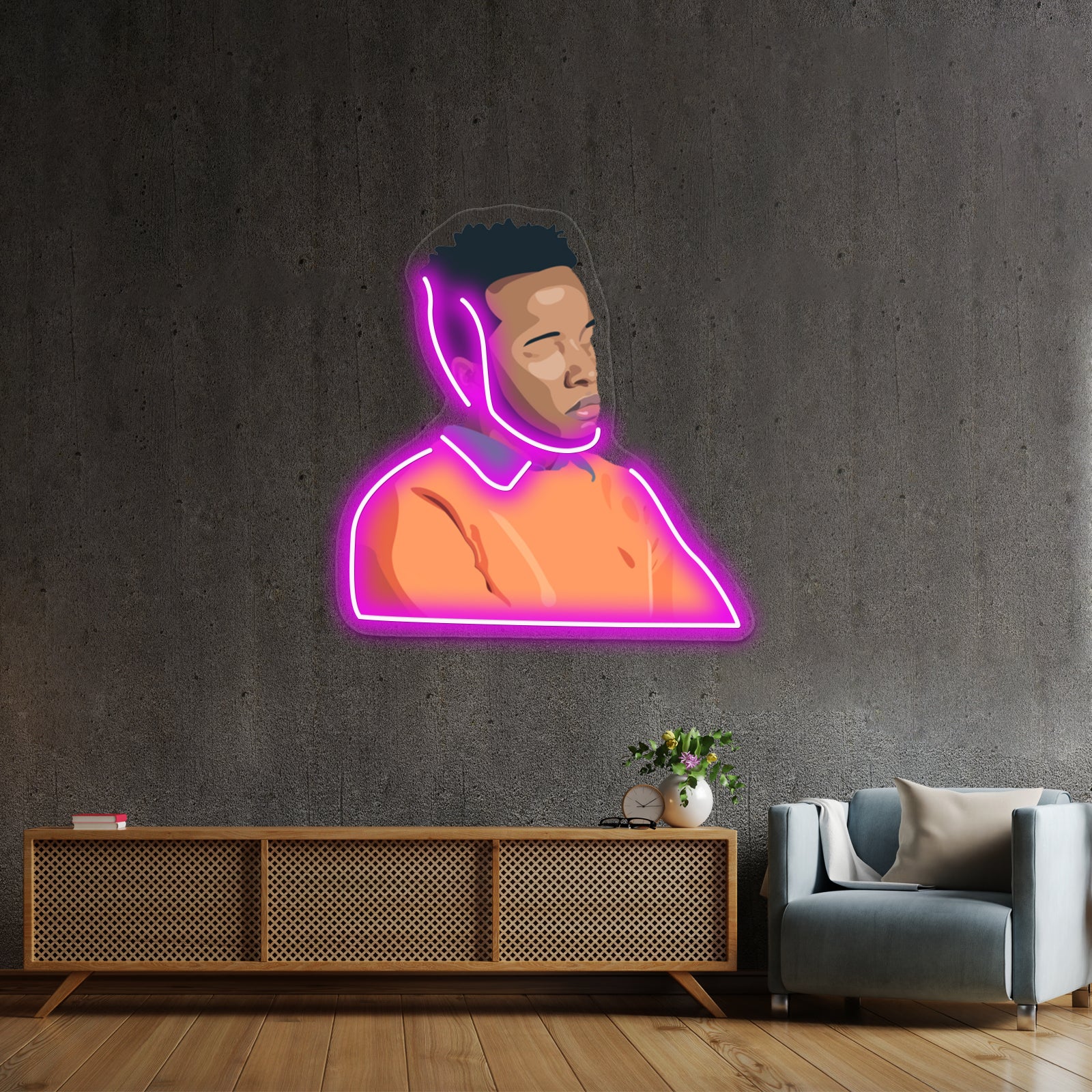 Cautious Clay White Background Wall Artwork Neon Signs | Shineneon