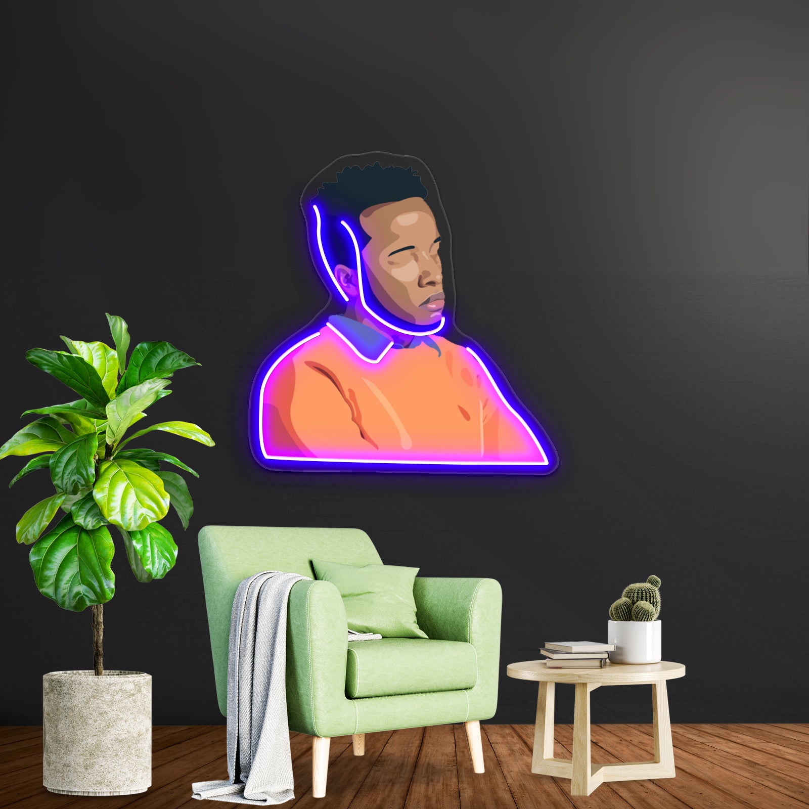 Cautious Clay White Background Wall Artwork Neon Signs | Shineneon