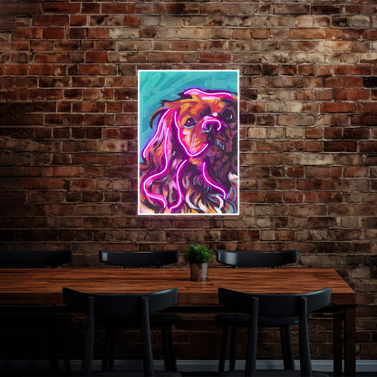 Cavalier King Charles Spaniel Colorful Dog Artwork Business Neon Sign - Shineneon