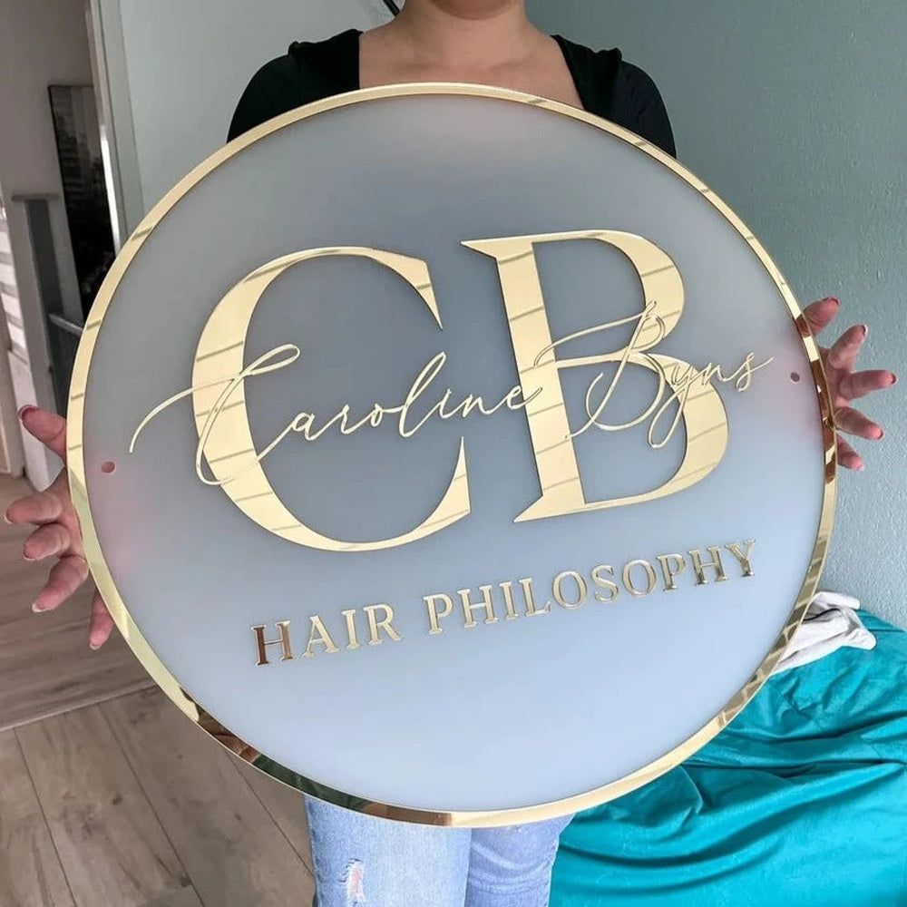 Cb Hair Philosophy Acrylic Business Logo Sign