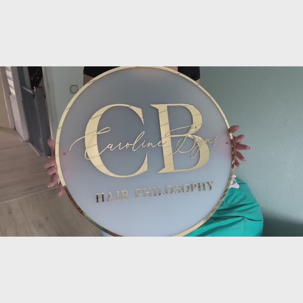 Cb Hair Philosophy Acrylic Business Logo Sign - Shineneon