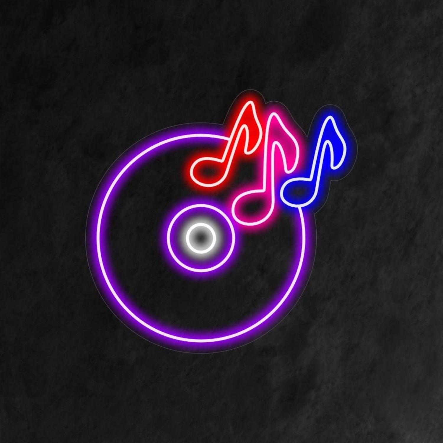 Cd And Music Notes Led Neon Sign For Studio Bar Decor | Shineneon