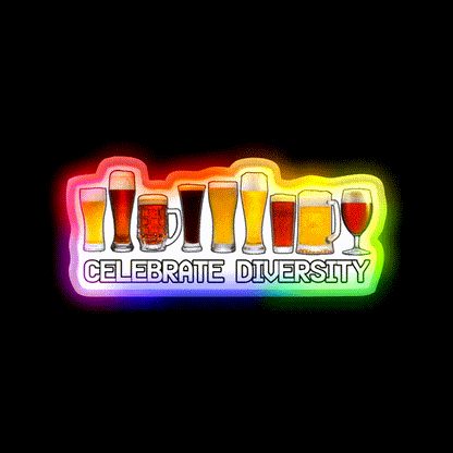 Celebrate Diversity Beer Bar Decor Led Neon Sign Rgb Color - LED neon sign close-up detail