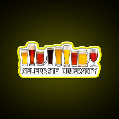 Celebrate Diversity Beer Bar Decor Led Neon Sign Rgb Color - LED neon sign view 7