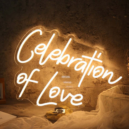 Celebration Of Love Yellow Neon Sign | Shineneon