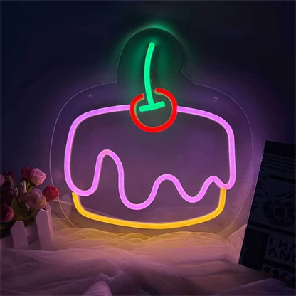 Celebrations And Spaces With Delicious Cake Led Neon Sign Party | Shineneon
