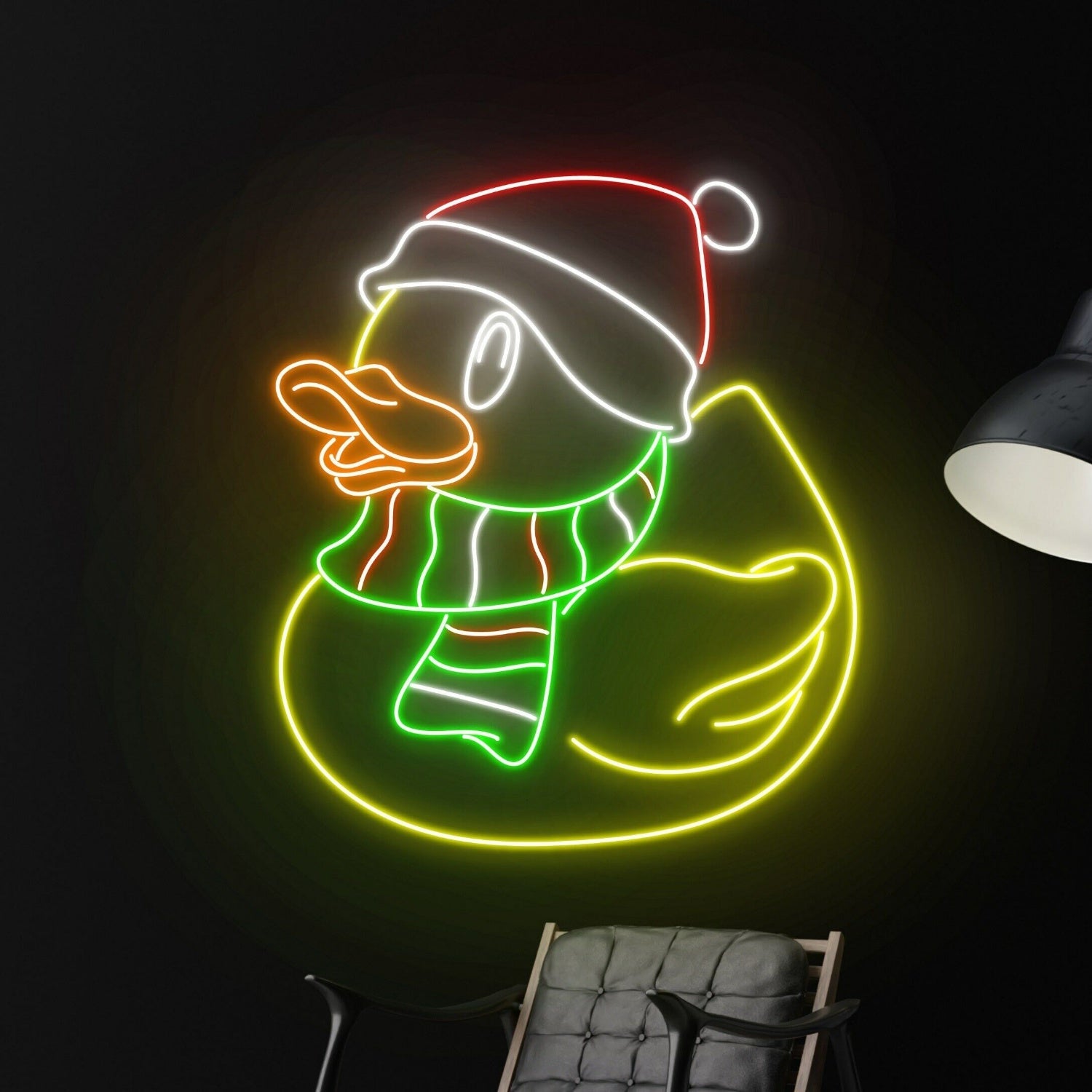 Celebrations Duck Christmas Hat Led Neon Sign For Home - Shineneon