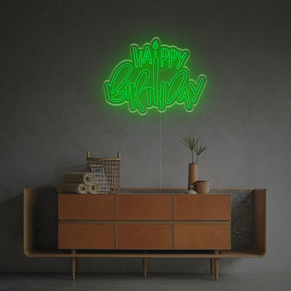 Celebrations Happy Birthday With Candle Led Neon Sign | Shineneon