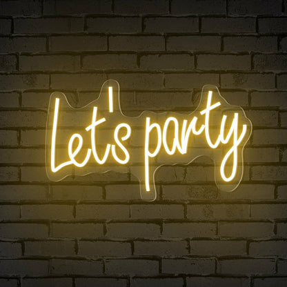 Celebrations Lets Party Words Neon Sign For Special Occasions | Shineneon