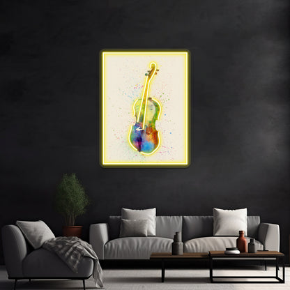 Cello Abstract Watercolor Wall Artwork Neon Signs