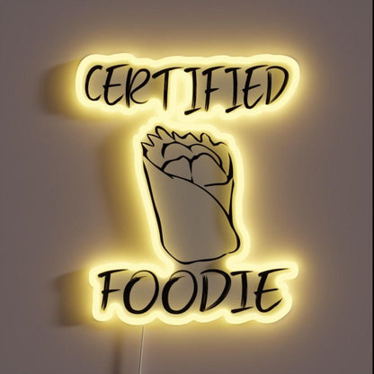 Certified Foodie Certified Vegan Foodie Rgb Led Neon Sign - Shineneon