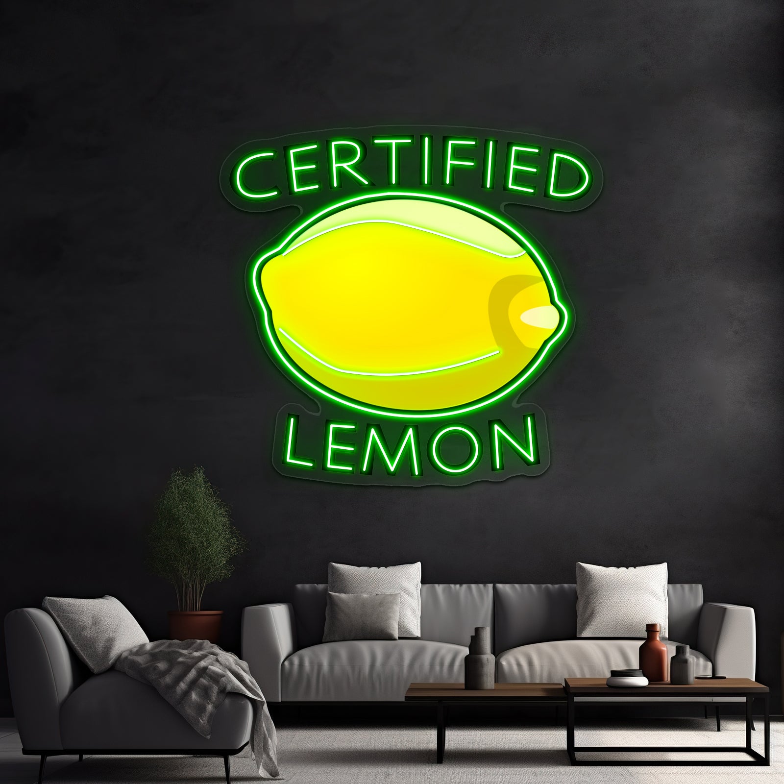 Certified Lemon Artwork Business Neon Sign
