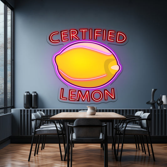 Certified Lemon Artwork Business Neon Sign