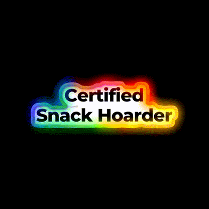 Certified Snack Hoarder Snack Food Led Neon Sign Rgb Color - LED neon sign close-up detail