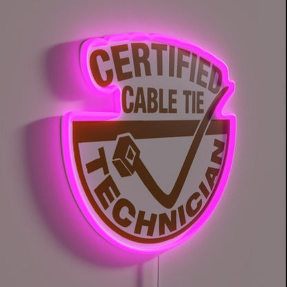 Certified Zip Tie Technician Rgb Led Neon Sign - Shineneon