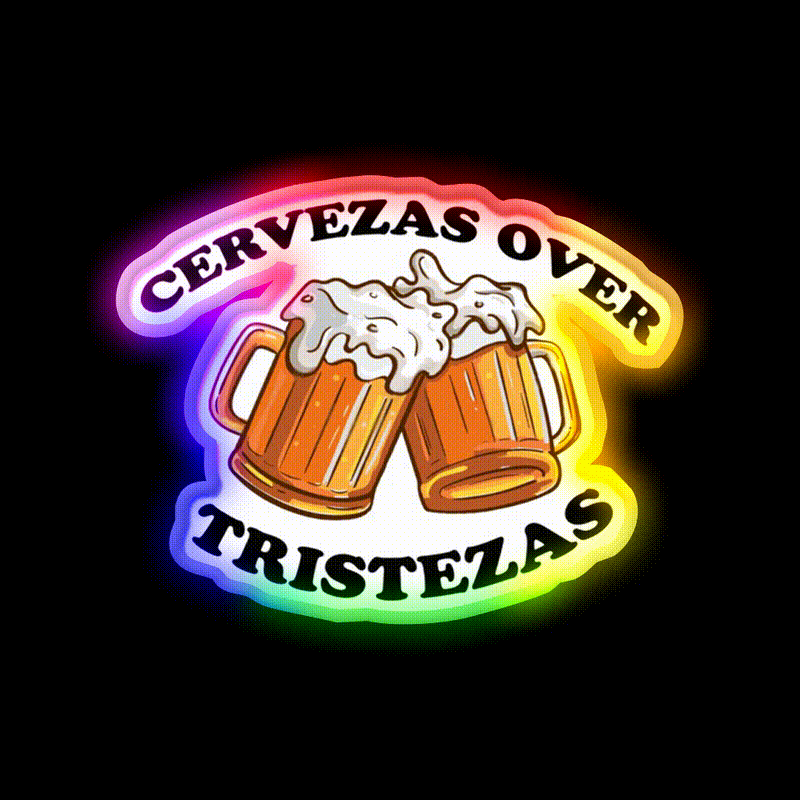 Cerveza Beer Bar Decor Led Neon Sign Rgb Color - LED neon sign close-up detail