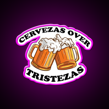 Cerveza Beer Bar Decor Led Neon Sign Rgb Color - Neon sign mounted on wall in room