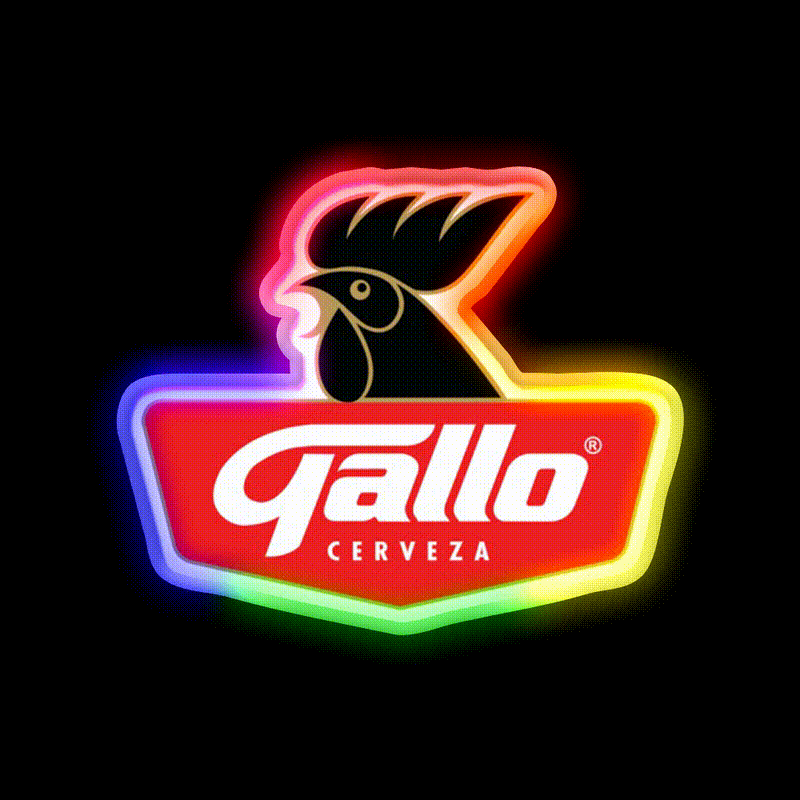 Cerveza Gallo Guatemala Beer Chapin Beer Bar Decor Led Neon Sign Wall Art Rgb Color - LED neon sign close-up detail