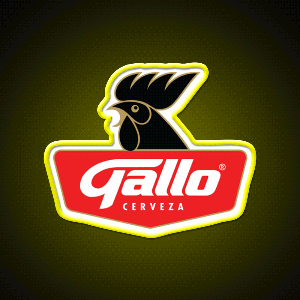 Cerveza Gallo Guatemala Beer Chapin Beer Bar Decor Led Neon Sign Wall Art Rgb Color - Custom LED neon sign front view