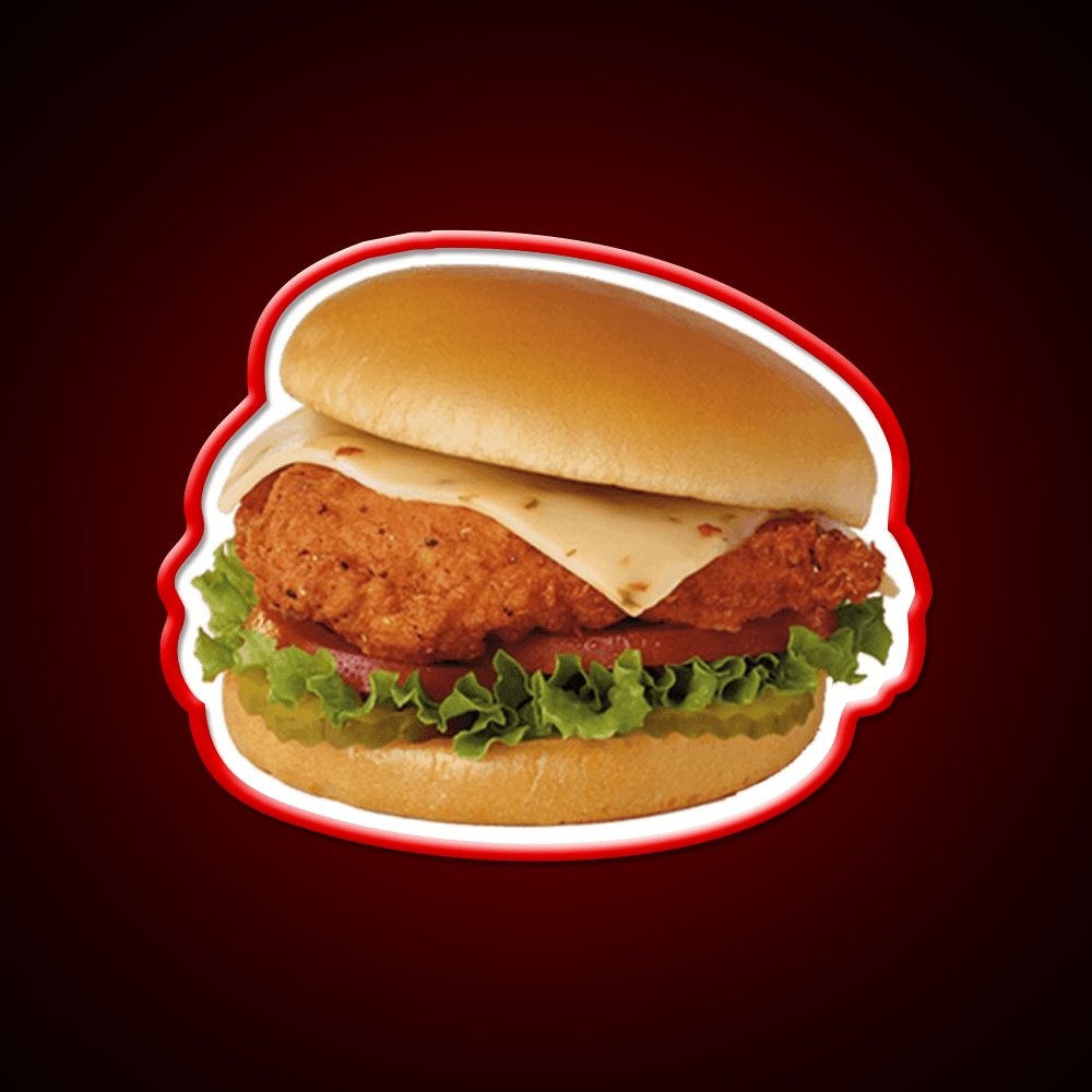 Cfa Spicy Chicken Sandwich Fast Food Led Neon Sign For Burger Place Rgb Color - Shineneon