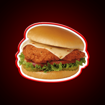 Cfa Spicy Chicken Sandwich Fast Food Led Neon Sign For Burger Place Rgb Color - Shineneon