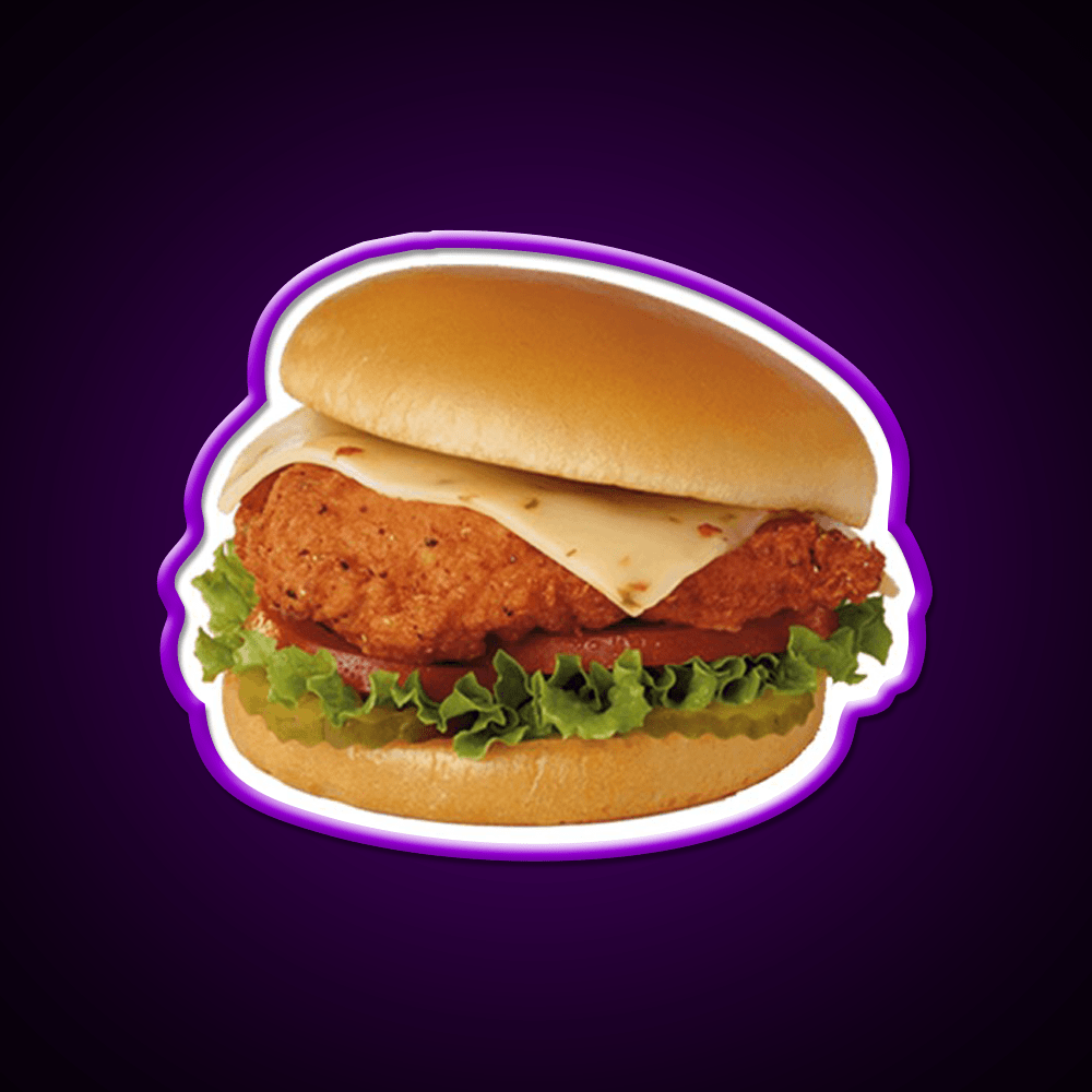 Cfa Spicy Chicken Sandwich Fast Food Led Neon Sign For Burger Place Rgb Color - Shineneon