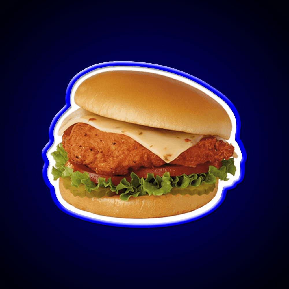 Cfa Spicy Chicken Sandwich Fast Food Led Neon Sign For Burger Place Rgb Color - Shineneon