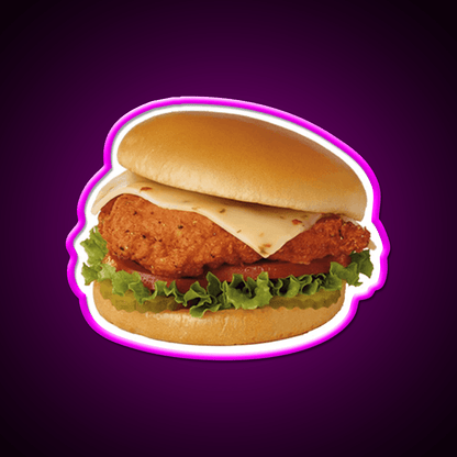 Cfa Spicy Chicken Sandwich Fast Food Led Neon Sign For Burger Place Rgb Color - Shineneon