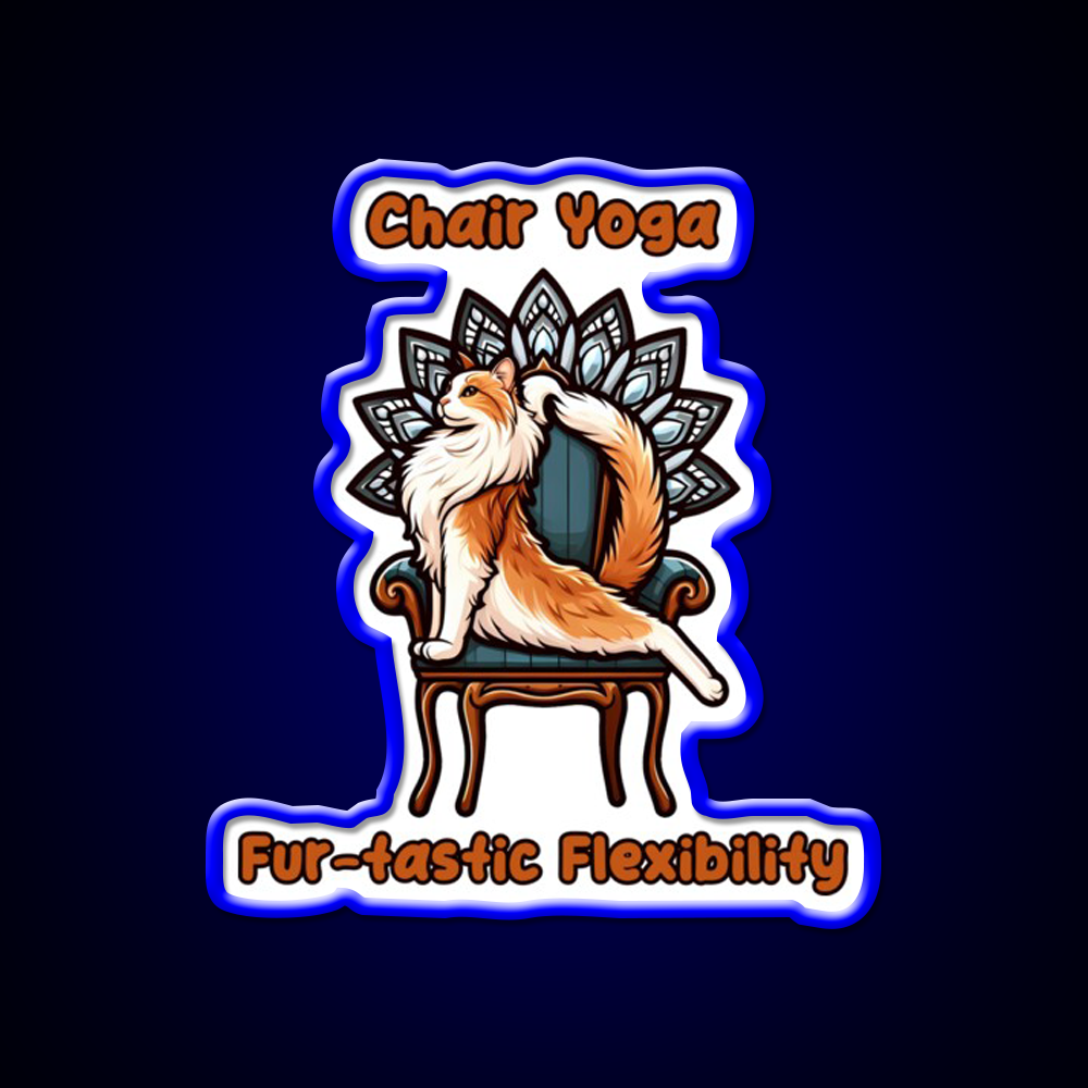 Chair Yoga Cat Pose Yoga Led Neon Sign For Wellness Space Rgb Color