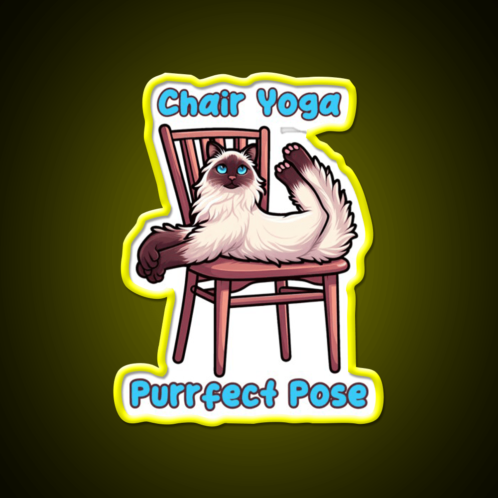 Chair Yoga Cat Pose Yoga Led Neon Sign For Wellness Space For Yogis Rgb Color - Shineneon
