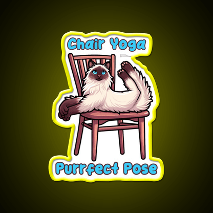 Chair Yoga Cat Pose Yoga Led Neon Sign For Wellness Space For Yogis Rgb Color - Shineneon