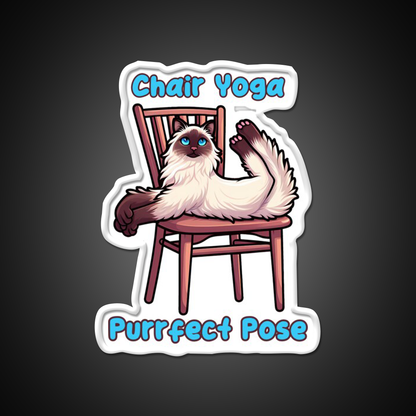 Chair Yoga Cat Pose Yoga Led Neon Sign For Wellness Space For Yogis Rgb Color