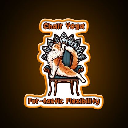 Chair Yoga Cat Pose Yoga Led Neon Sign For Wellness Space Rgb Color