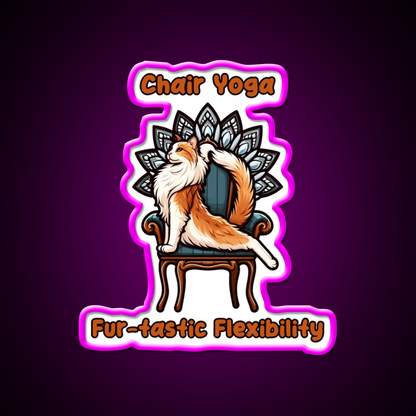 Chair Yoga Cat Pose Yoga Led Neon Sign For Wellness Space Rgb Color