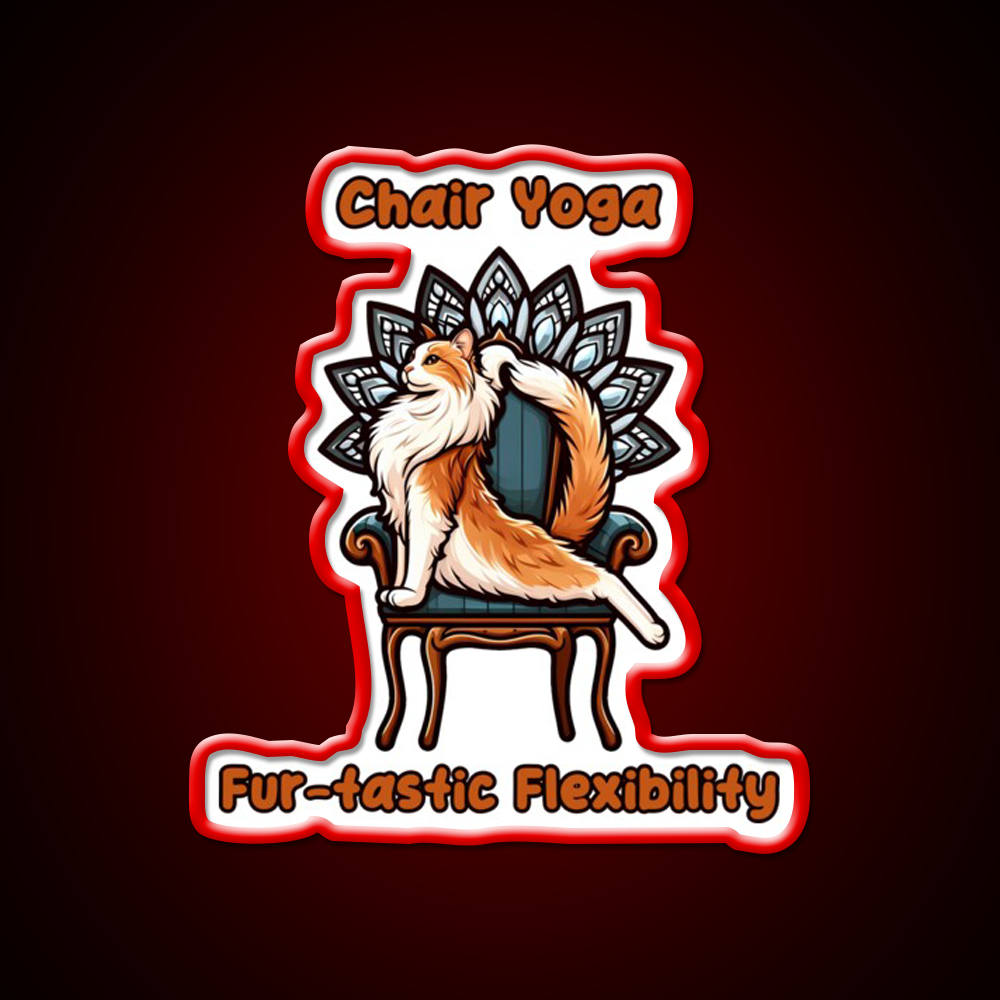 Chair Yoga Cat Pose Yoga Led Neon Sign For Wellness Space Rgb Color